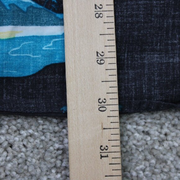 Vissla Waikikooks Shirt Mens XL Black/Blue Beach Print Cotton/Viscose S/S Button - Picture 13 of 14